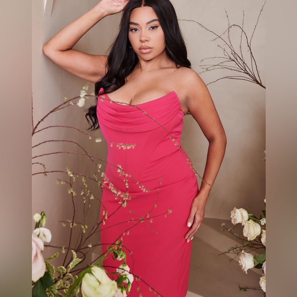 Lavish Alice Strapless Pink Dress